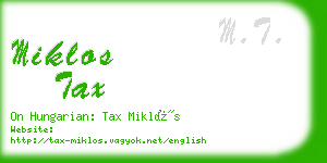 miklos tax business card